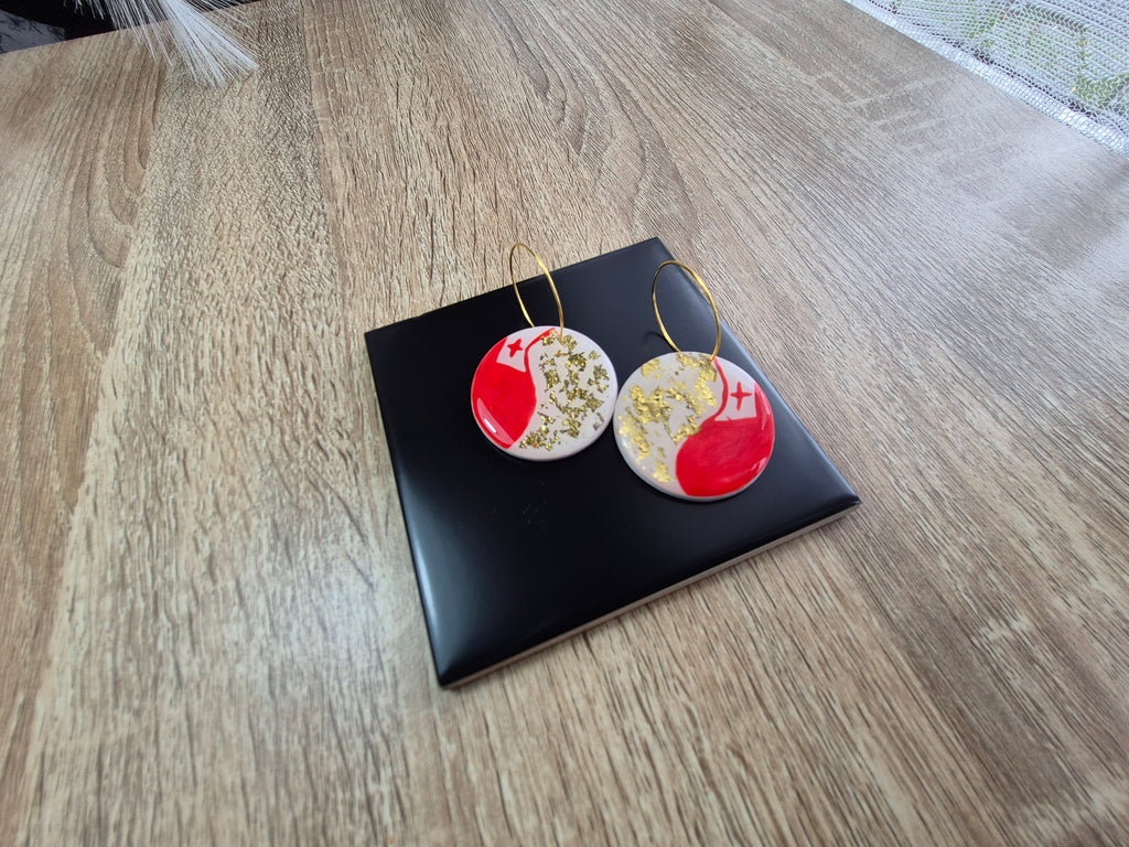 Tonga Round Dangle Earring